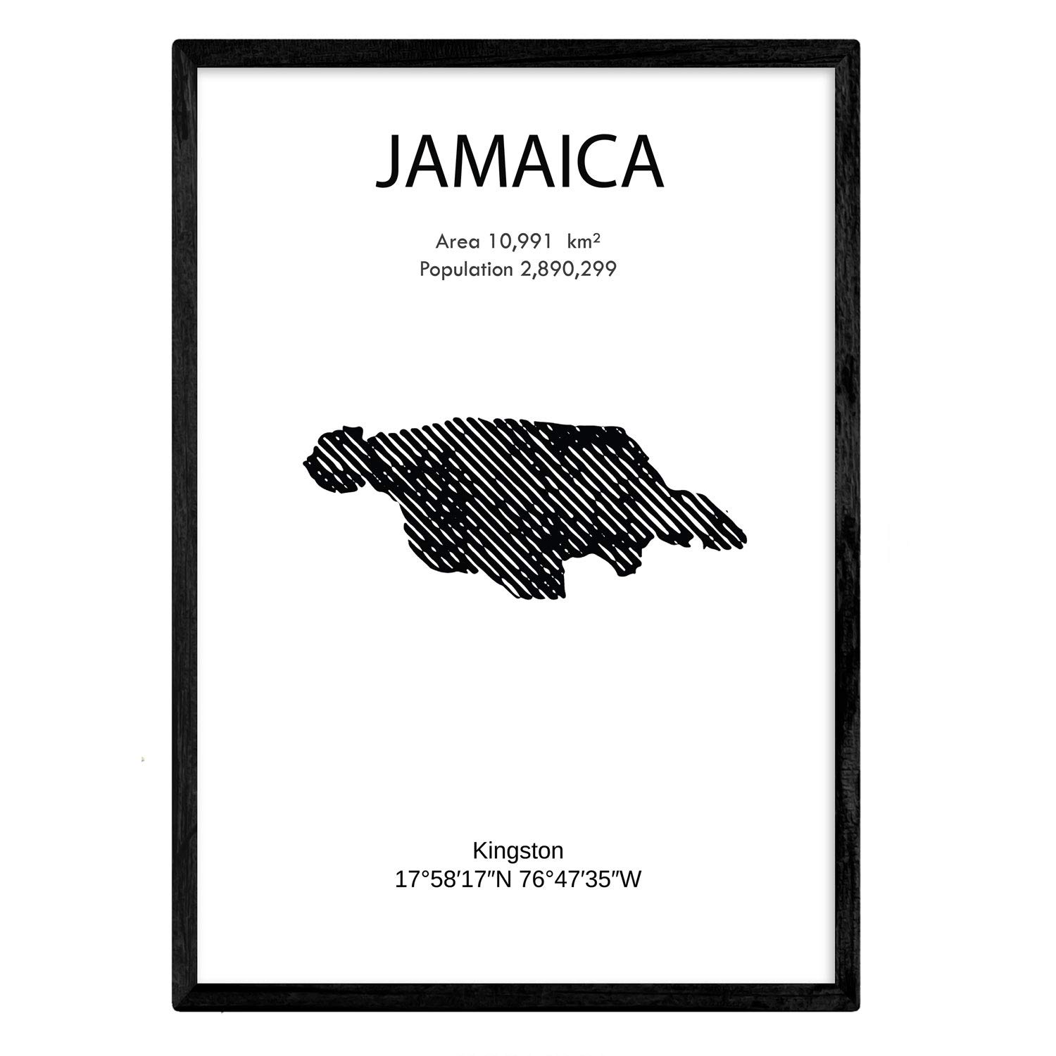 Nacnic Poster of Jamaica. Sheets of countries and continents. A4 size