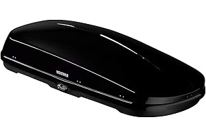 Yakima GrandTour 16 Cubic Foot Premium High Gloss Vehicle Roof Cargo Carrier Box with Removable Torque Knob and Dual Sided Opening, Black
