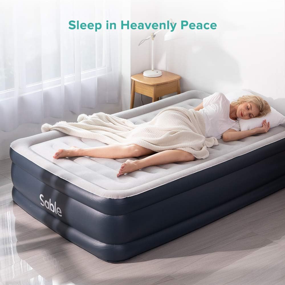 Air Mattress Full Size XL with Built-in Electric Pump, [2020 Upgraded] Inflatable Bed Blow-up Airbed with Storage Bag, Height 18'': Kitchen & Dining