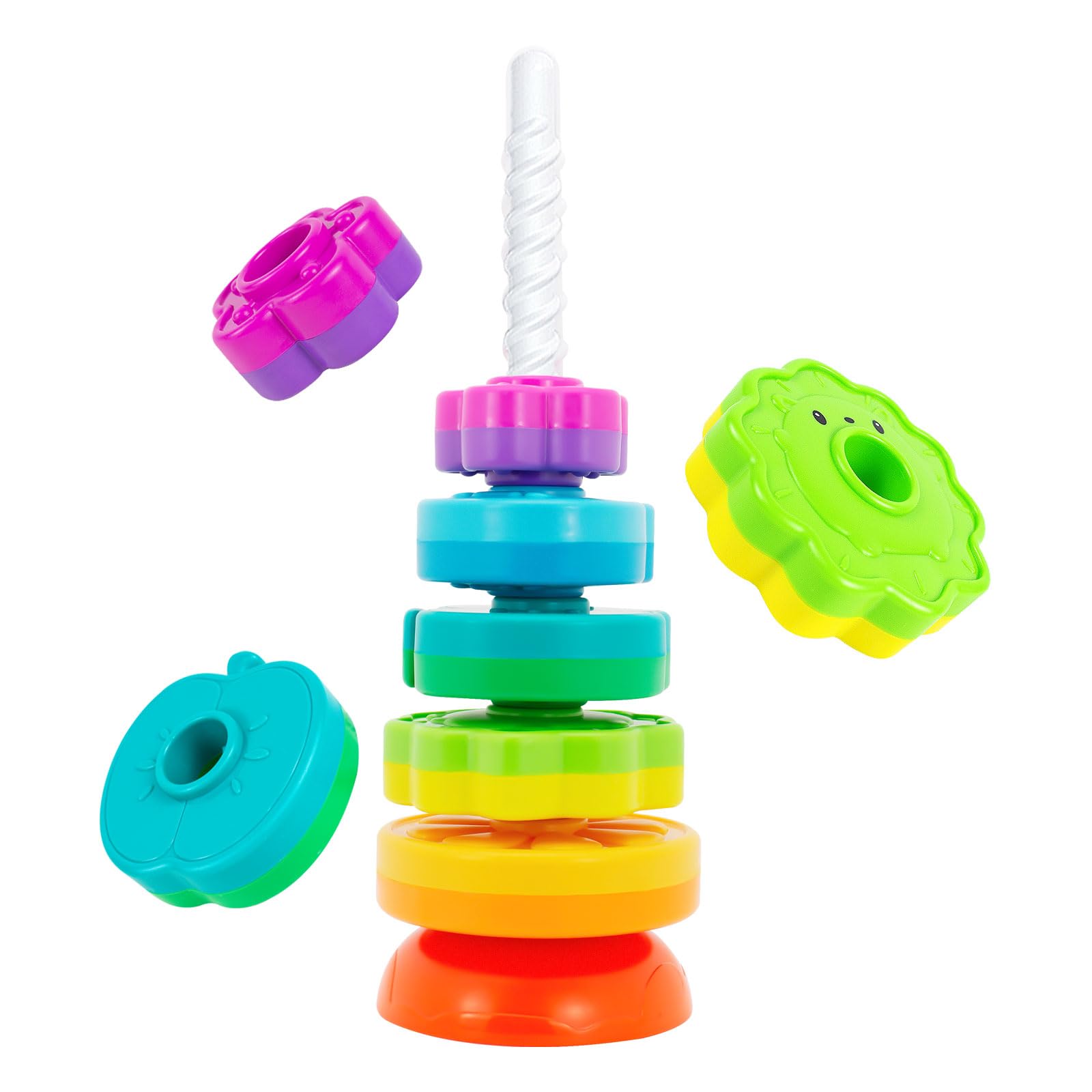Photo 1 of BYFWH Spinning Stacking Toys for Babies 12+ Month Ring Stacker Stacking for Toddlers 1-3 Montessori Toys,Educational Learning Sensory Toy for Kids Easter Christmas Birthday Present for Baby