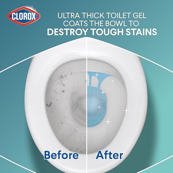 CLOROX TOILET BOWL CLEANER CLINGING BLEACH GEL, OCEAN MIST, 24 FLUID OUNCES (PACKAGE MAY VARY)