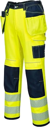 Portwest T501 PW3 Hi Vis Work Trousers Yellow Navy 30 view 9