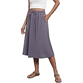 Witsmile Flowy Skirt Elastic High Waist A-Line Skirt with Pockets Bohemia Cover-up for Women 2026 Trendy(S-2XL)