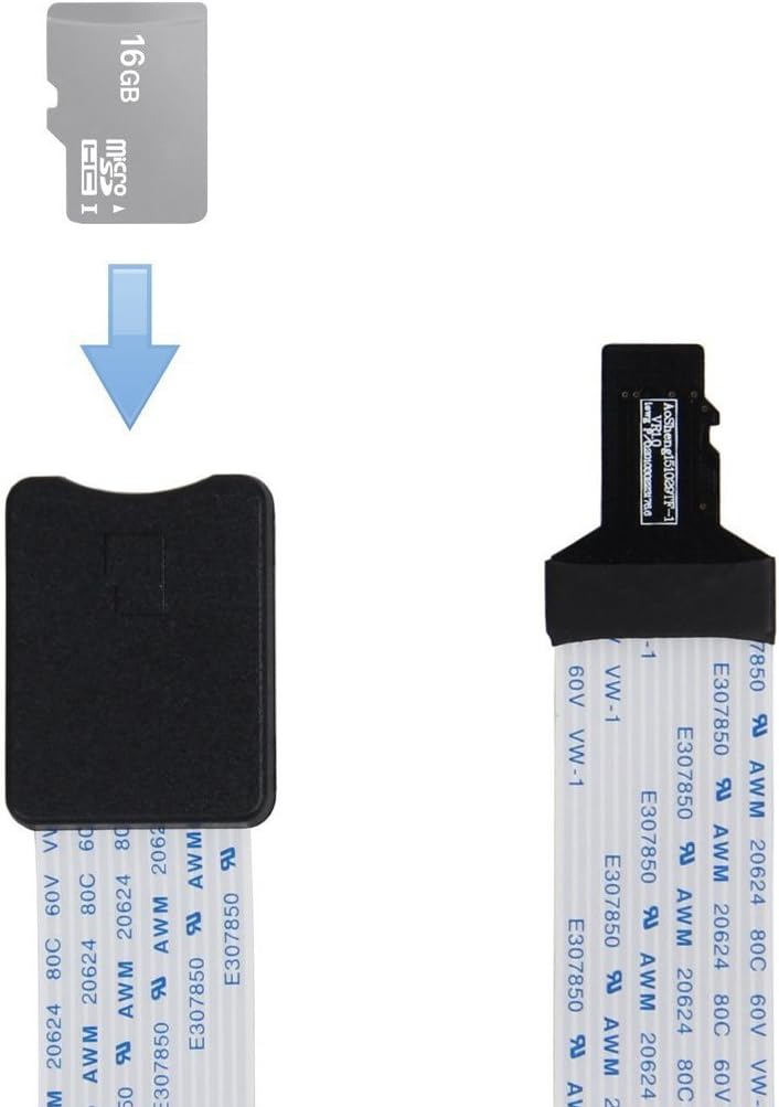 Cicitop TF Male to MicroSD Female Flexible Extension Adapter Cable for GPS/DVD/DVR/LED/LCD Screen/Smart Phone, SD Extender Cable to SD Card Extension Cord Micro SD Memory Card (SD to TF)