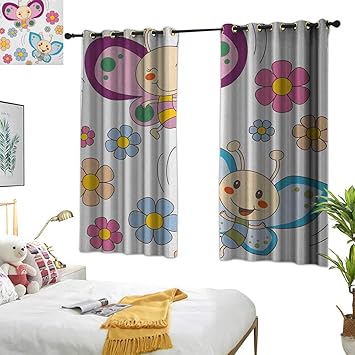 Amazon Com Warm Family Bedroom Curtains Nursery Lilac And Blue