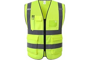 XIAKE 5 Pockets High Visibility Reflective Safety Vest for Men and Women Work Construction Vest