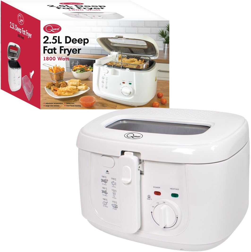 Quest 35119 Deep Fat Fryer with Viewing Window 2.5 Litre 1800W White Amazon.co.uk Kitchen & Home