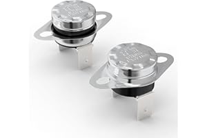 Awozkcd UL/CUL KSD301 Thermostat 125V 16A Thermal Cutoff Switch,70°C/158°F Off and 60°C/140°F On Normally Closed N.C, Auto Reset Bimetal Thermostat Fits GE microwaves, coffeemakers,Water heaters,2pcs