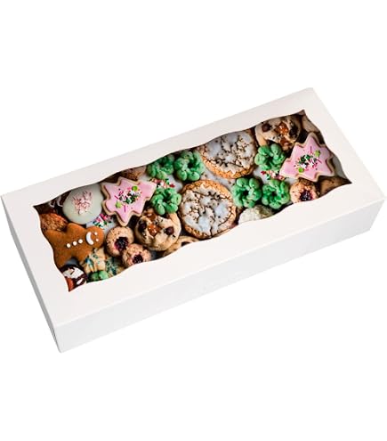 SOROO Lot De 15 Boîtes à Biscuits Blanches De 25,4 Cm Pour Pâtisserie