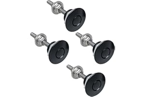 Nihfien 4Pcs 1.25in Universal Aluminum Vehicle Hood Pins,Quick Release Lock Latch Bumper for Car, Bumper Quick Release Latch License Plate Clip Hood Pins Lock for Bumper Hood or DIY - Black