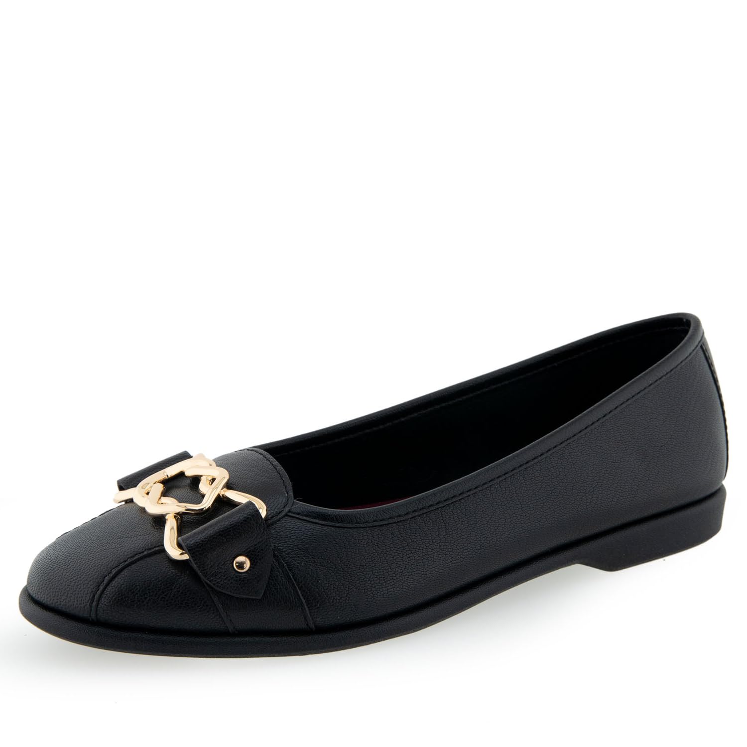Aerosoles BIA Ballet Flat, Black Leather, 9.5W