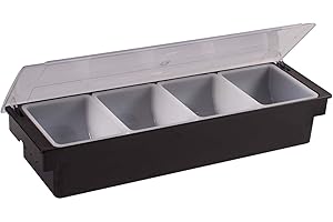 Winco CCH-4 4-Compartment Condiment Holder, Black, Medium