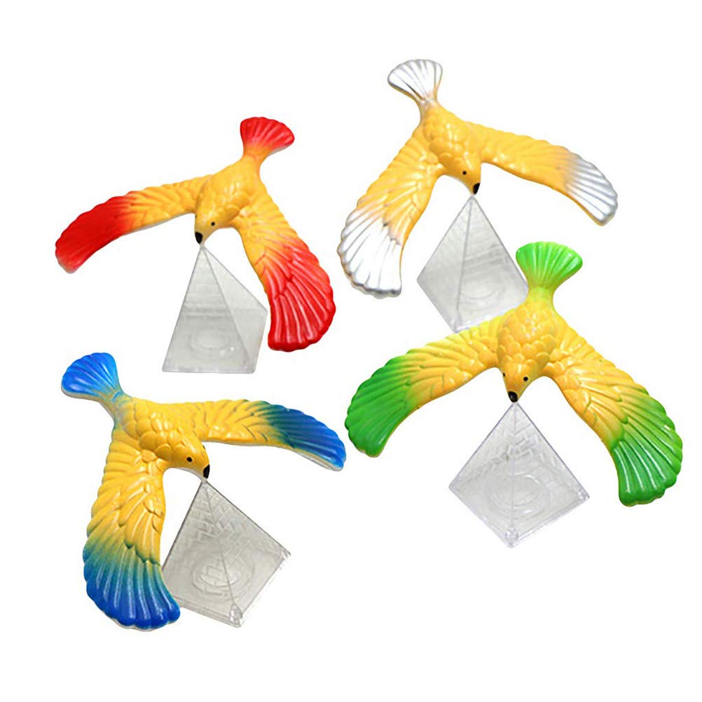 Balancing Bird, Hovering Eagle, Magical Balancing Bird Eagle with Pyramid Stand at Home Focus on Physics Toys 4 pieces