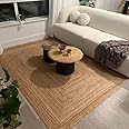KEMA Hand Woven Jute Braided Rug, 2'x3' – Natural, Reversible Boho Entry Area Rugs for Kitchen, Living Room I Farmhouse Indoor Outdoor Decorative Floor Rug, 24x36 Inches