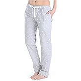 PajamaMania Women's Cotton Flannel Pajama PJ Pants with Pockets