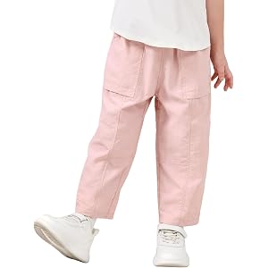 Miipat Girls Barrel Cargo Pants Quick Dry Waterproof Boys Baggy Parachute Pants Elastic Waist Kids Hiking Joggers
