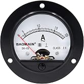BAOMAIN DH-65 AC 0-20A Class 2.5 Analog Panel Amp Ammeter | AC 0-20A panel ammeter for easy current testing. Class 2.5 accuracy with clear scale.