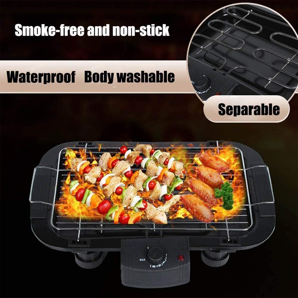 review Indoor Portable BBQ Barbecue,Portable Electric Grill,Electric Cooker with 5 Temperature Adjustments for Home Party Picnic Durable