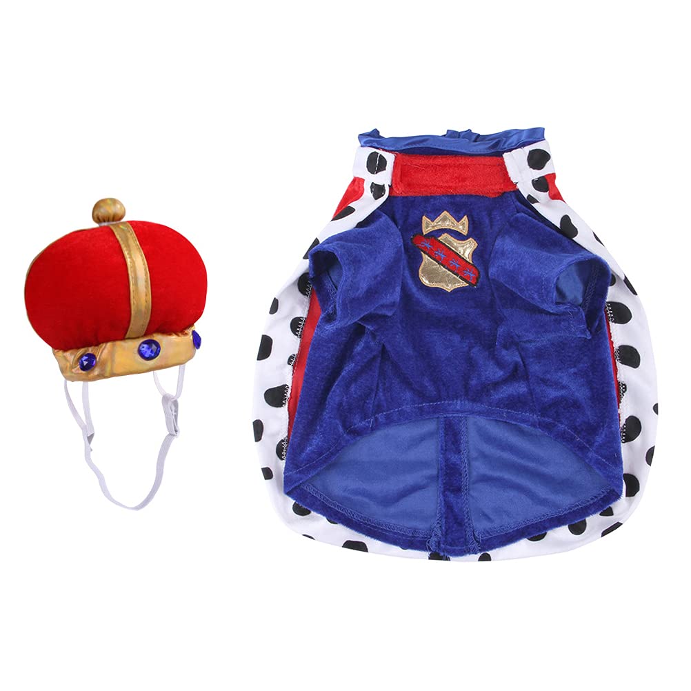 VILLCASE 1 Set Pet King Cape Adorable Pet Cloak Pets Handsome Cloak Crown for Dogs- Dog Durable Clothing