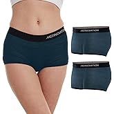 MERINNOVATION 100% Merino Wool Boxer Briefs for Women - 2 Packs Everyday Breathable Anti-Odor Womens Boyshorts Underwear