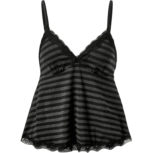 SOLY HUX Womens Y2K Lace Cami Sleeveless Striped Spaghetti Strap