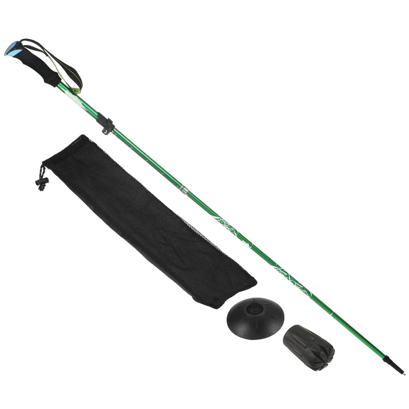 PATIKIL Trekking Poles, Collapsible Hiking Pole 43-51 Inch Telescopic Folding Cane with Mud Basket Aluminum Alloy for Outdoor Hiking Walking Camping, Green