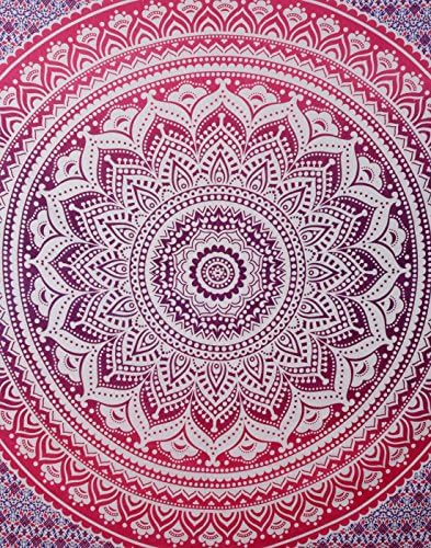 Raj Handicrafts Wall Tapestry Room Decor Hanging ombre Mandala Hippie Tapestry ,Tapestry wall hanging, tapestry for wall, Room Decor Hanging, Mandala Hippie Tapestry, home décor,Twin Bedspread, Tapesty, Wall Hanging,Wall decoration, bedroom wall decor,Twin Bedspread, Tapesty, Wall Hanging, Cotton Tapestry Pink tapestry