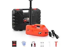 ZS ZAISHANG ZAISHANG Electric Car Jack 5Ton 12V Hydraulic Car Jack Lift (Lifting Range: 6.1~17.7 inch) Built-in Safety Hammer, and LED Light for SUV MPV Sedan Truck Change Tires Garage Repair