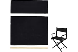 Wonafa Director Chair Canvas Replacement with Wood Stick, 21.2" L x 16.1" W Portable Cover for Directors Chair, Casual Home Director Chair (Black)