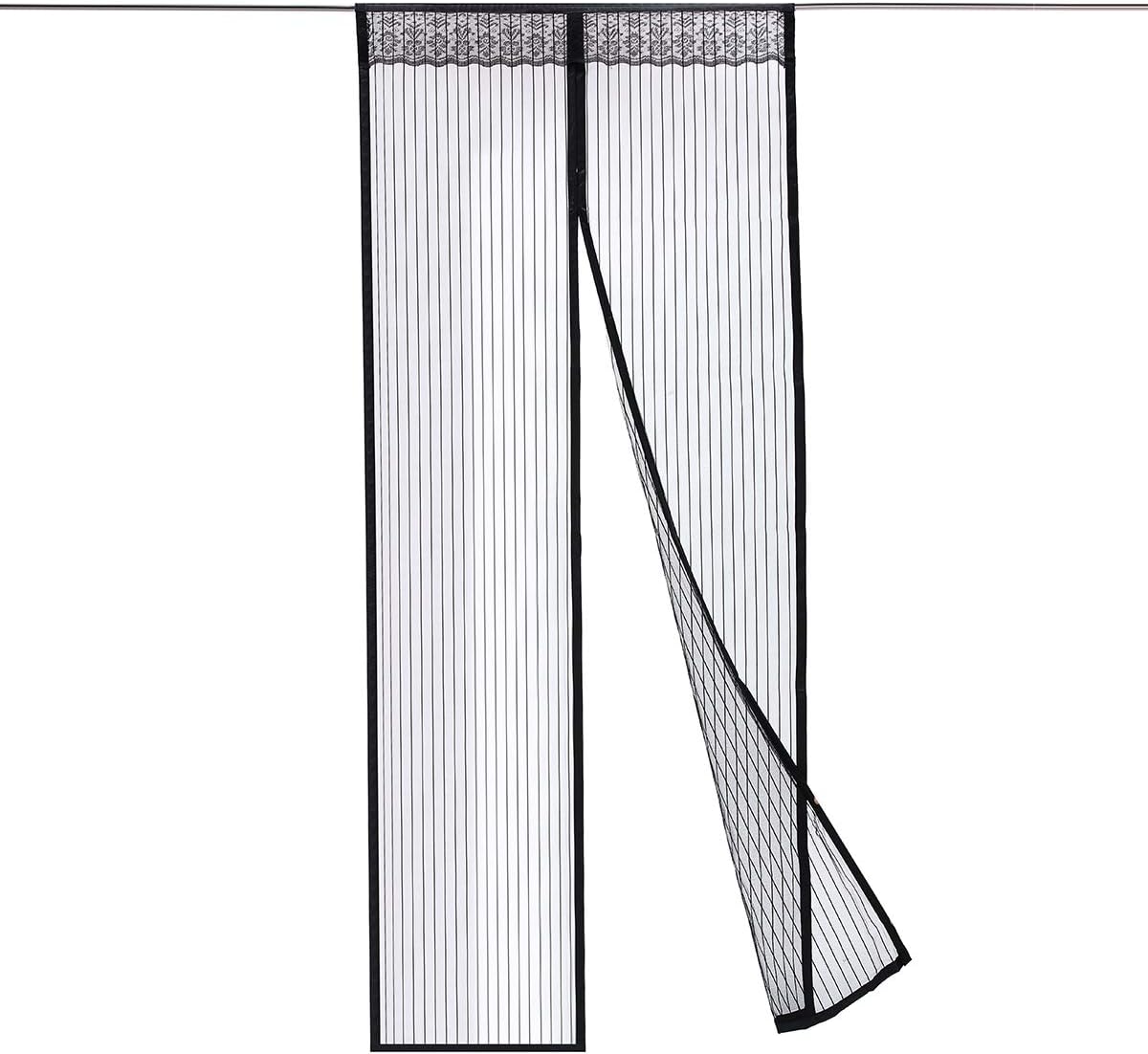 PATHONOR Magnetic Screen Door 36"x83" Full Frame Seal Double Door Screen Mesh Curtain Fits Doors Up to 33" x 81"