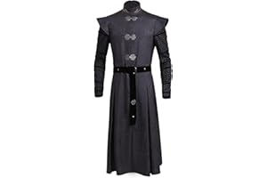 Kucos Mens Daemon Costume Cape Robe Cosplay Trench Coat Jacket Prince Commander Windbreaker Halloween