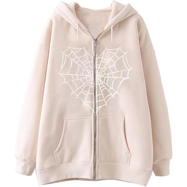 NJNJGO Unisex Grunge Punk Hooded Sweatshirt Y2K Jacket