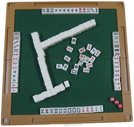 LiChaoWen Chinesisches Mahjong-Set 144 Tile Tragbarer Mini Mahjong Mit
