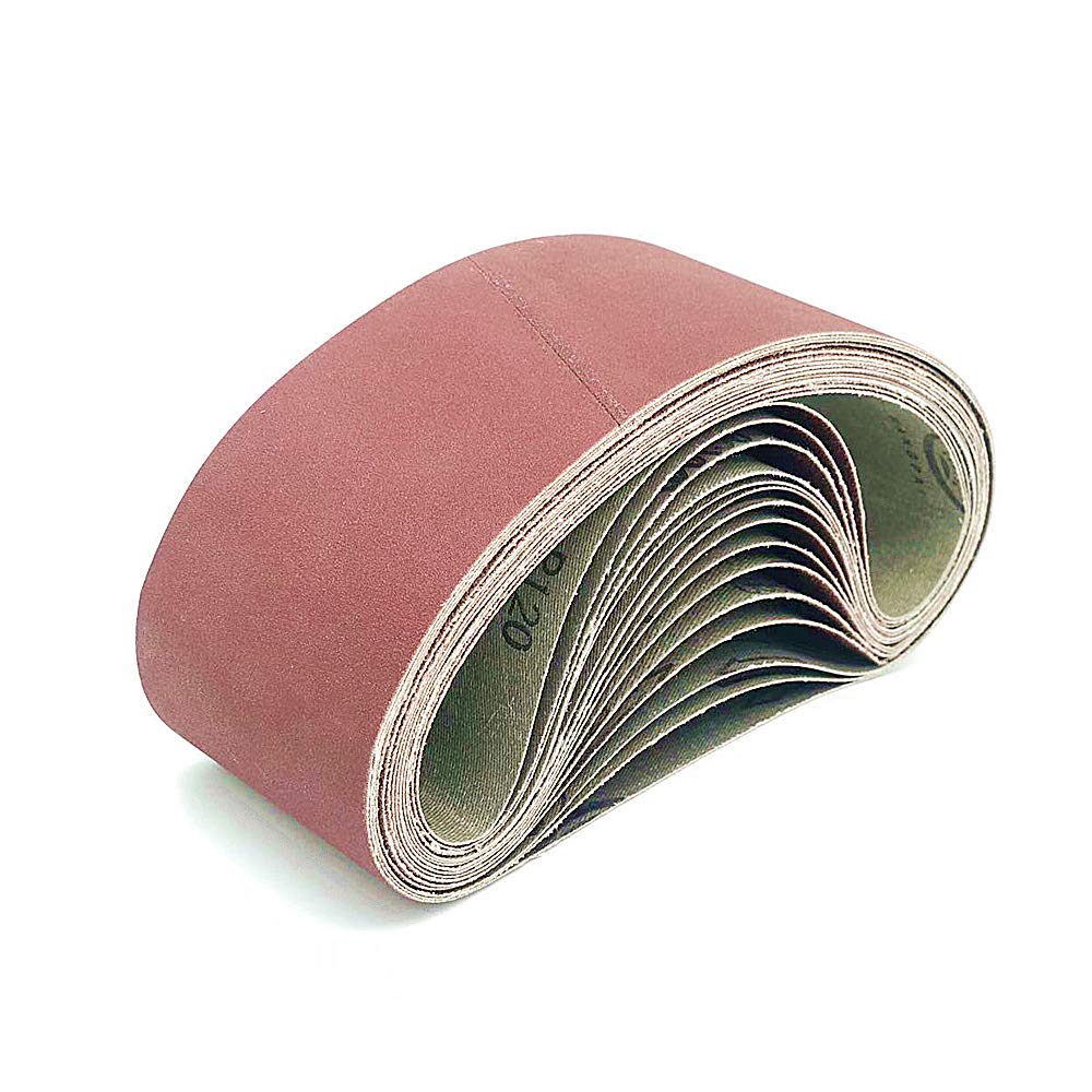 FEIHU Sanding Belts 100x610 mm,Abrasive Belts Assorted.Each 3x40/80/120/180/320, Sanding Belt Set, for Belt Sander| polishing Resin,Metal, Wood (15 Pieces)