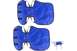 XUANNIAO 2 Pcs Goat Coat for Winter Goat Blanket Cold Weather Waterproof Windproof Goat Jacket Blanket to Keep Goat Warm Lamb Coat with Straps, Blue