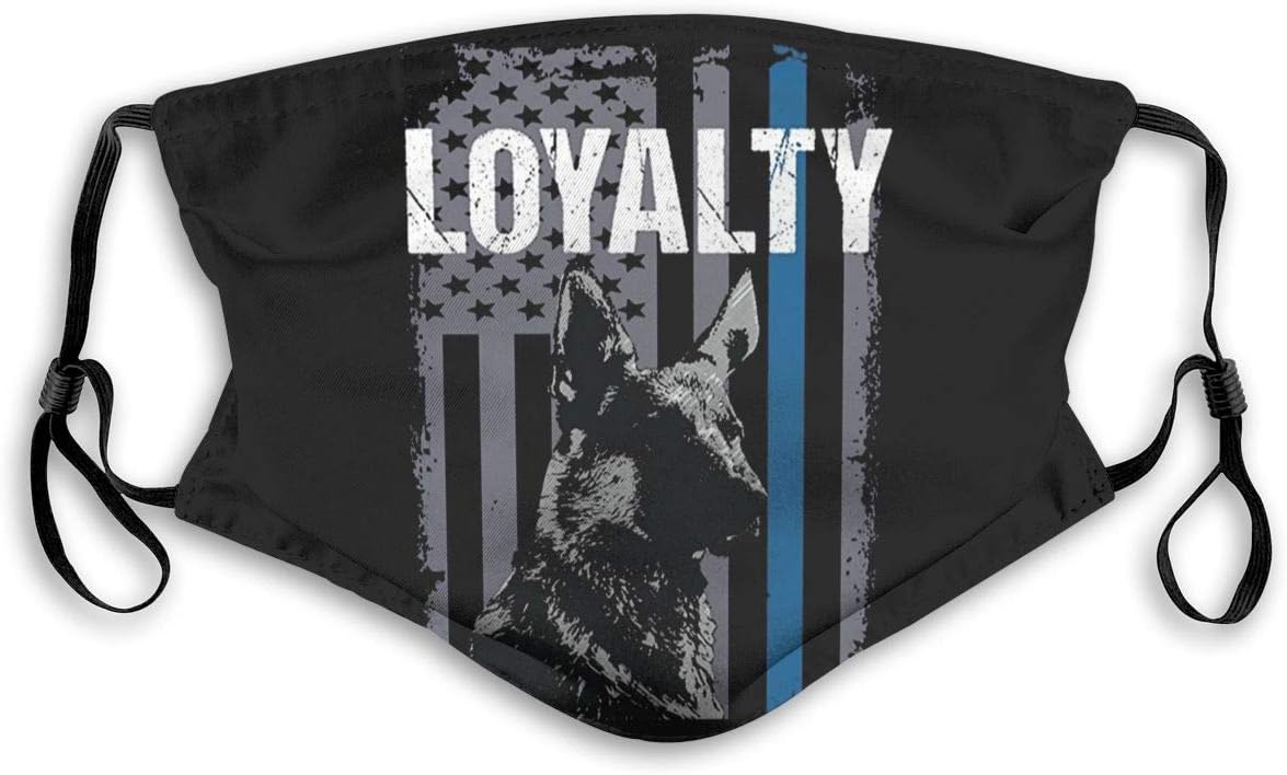 Police K9 Loyalty Blue Anti Dust Mouth Mask, Unisex Ear Loop Face Mask