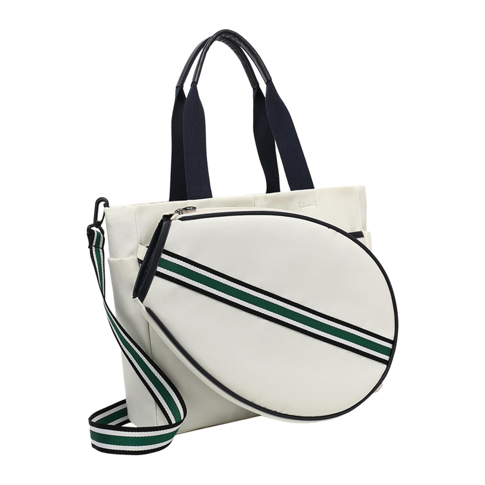 harayaa Tennis Racket Tote Bag Large Capacity Tennis Handbag 2 in 1 Canvas Badminton Racket Bag with Adjustable Strap Removable Pickleball Racket Bag for Women Men Sports, 40x33x11cm