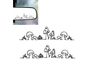 DATABA 2PCS Mushroom Car Mirror Decal,Rearview Mirrors Sticker,Mushroom Car Accessories Vinyl Cute Cars Stickers and Decals Gifts for Women,Men,Kids,Teens,for Bathroom Decal,Computers