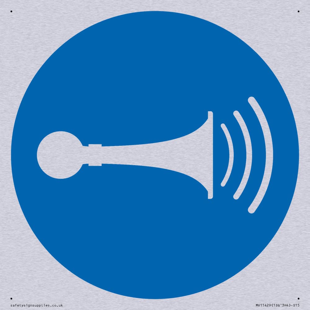 Mandatory: Sound horn Sign - 150x150mm - S15