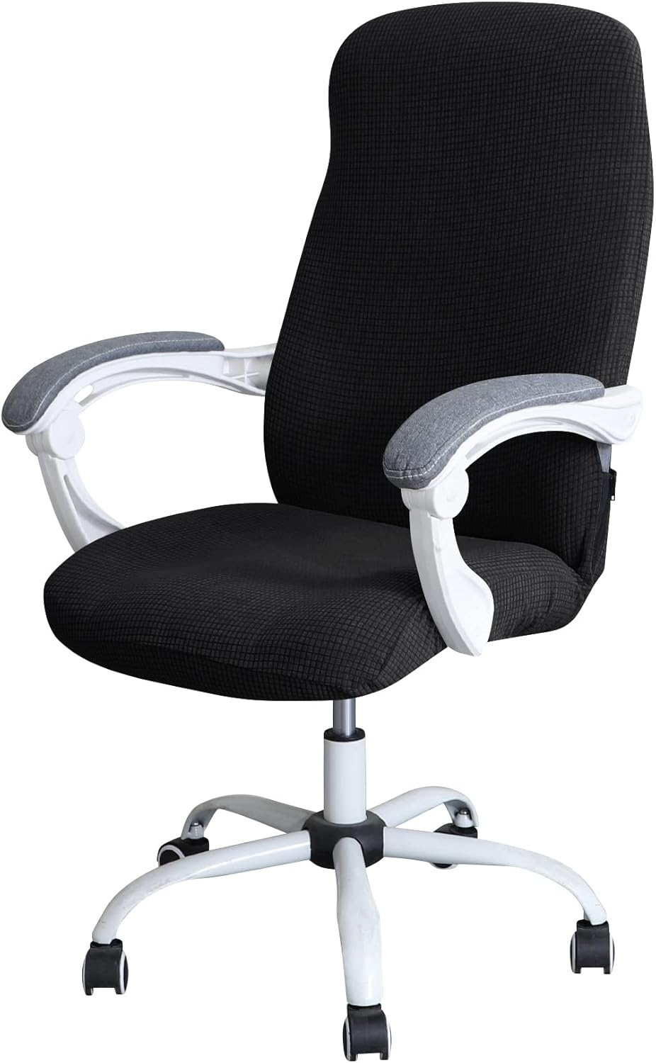 Slipcovers - FORCHEER Office Chair Cover Water Resistant Black Stretch Jacquard Computer Chair Slipcover for Armrest Chairs L