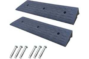 YTYIJIE 4" Rise Rubber Curb Ramps Heavy Duty Driveway Curb Ramp 10 Ton Car Slope Ramp for Sidewalk Cars RV Trucks Shed Access Bike Pets Scooter Wheelchair 39.4x9.8x4inch (2)
