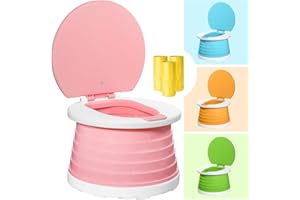 FAMI HELPER Portable Potty for Kids Toddlers Foldable Travel Potty Training Seat Children's Portable Toilet Potty(Pink)