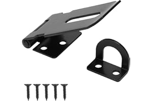 YONSIN 3" Door Padlock Safety Hasp Latch, Door Hasp Clasp Lock Gate Shed Hasp Latch Lock for Door Window Cabinet Pet Cage Toolbox Shed Fence, 304 Stainless Steel, Matte Black Finish, 1 Pack