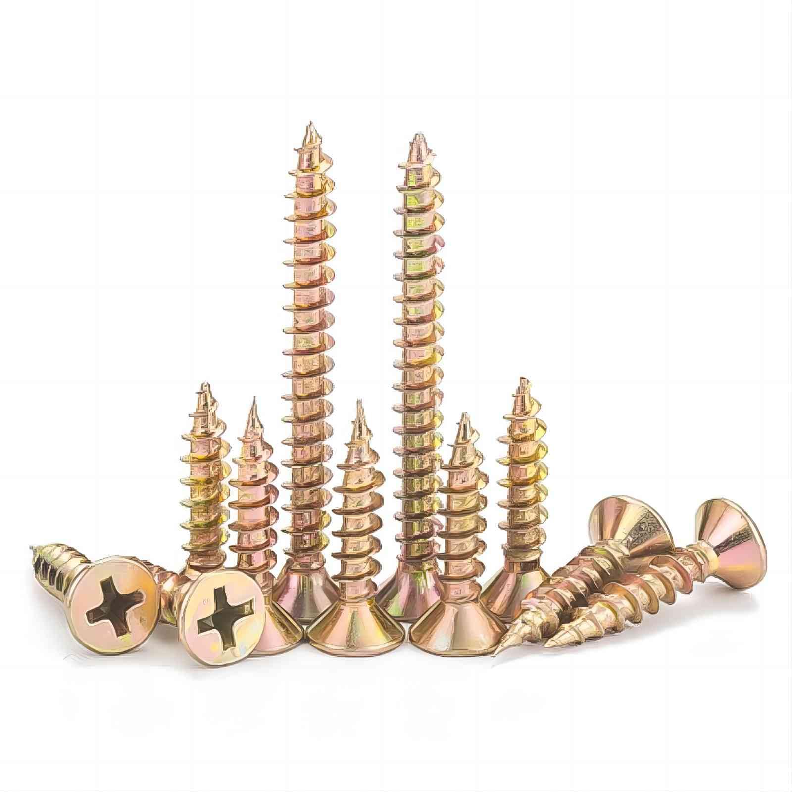 M4x60mm Self Tapping Screws 100 Pcs, Galvanised Carbon Steel Wood Screws for Plastic, Wood, Drywall, Furniture