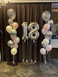 Silver Number 6 Balloon 40 Inch, 6 Balloon