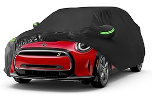 Proadsy Car Cover for Mini Cooper 2002-2024, Waterproof All Weather for Automobiles, Windproof Snowproof Rain Hail Sun UV Protection Full Outdoor Indoor Exterior Car Covers, Black