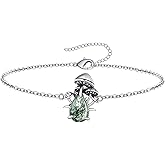 TALYKONG Mushroom Bracelet for Women Moss Agate Mushroom Bracelets Jewelry Gifts for Women