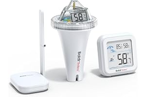 BaldrTherm WiFi Smart Pool Thermometer with Gateway, Anti-Fog 360° Reading, IPX7 Waterproof & Remote App Notifications for Swimming Pools, Hot Tubs, Ice Baths, Spas, Aquariums & Ponds