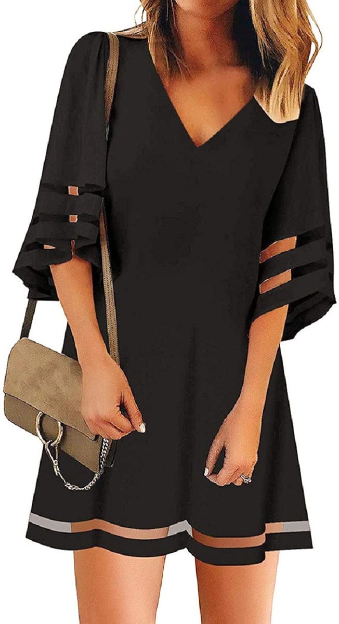 black flowy dress short