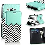Galaxy Grand Prime Case, RANZ Stylish Design Deluxe PU Leather Folio Flip Book Wallet Pouch Case Cover (Teal Waves) For Samsung Galaxy Grand Prime G5308 / G530H